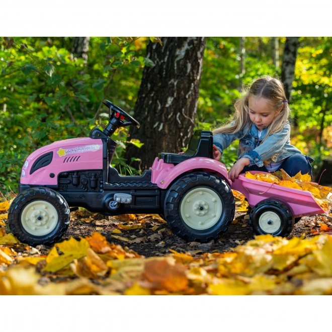 Traktor na pedały County Star z przyczepą różowy