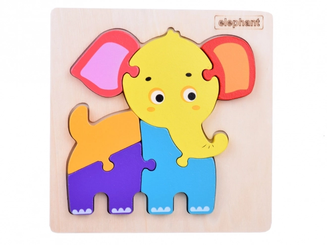 Drewniane puzzle edukacyjne słoń