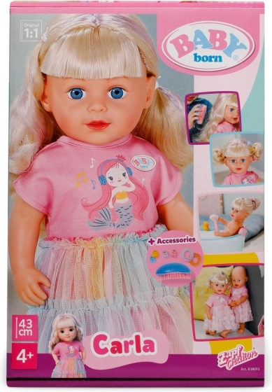 Lalka BABY born Carla 43 cm z akcesoriami do czesania