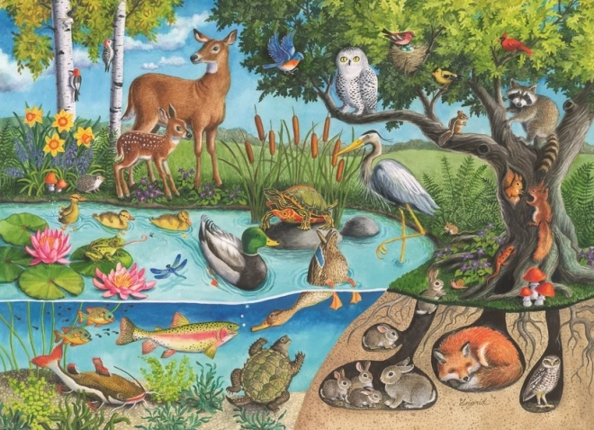 Puzzle zwierzęta na ziemi i pod nią – tajemnice przyrody 60 elementów