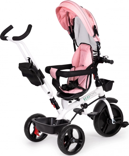 ECOTOYS Trójkołowy wózek sportowy - różowy