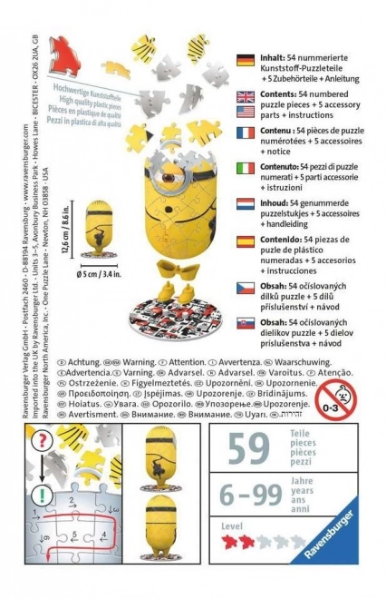 3D puzzle Minionki 2: Kung Fu od Ravensburger, 54 elementów
