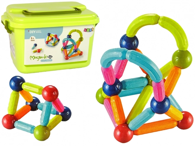 Magnetyczne klocki w walizce - 70 elementów