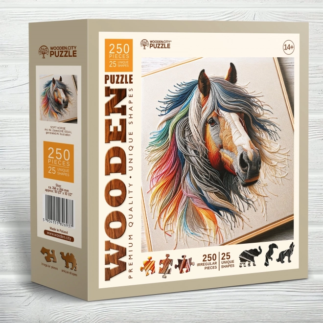Drewniane puzzle Delikatny Koń od Wooden City - 250 kawałków