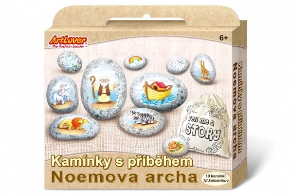 Kamienie z historią z naklejkami - Arka Noego