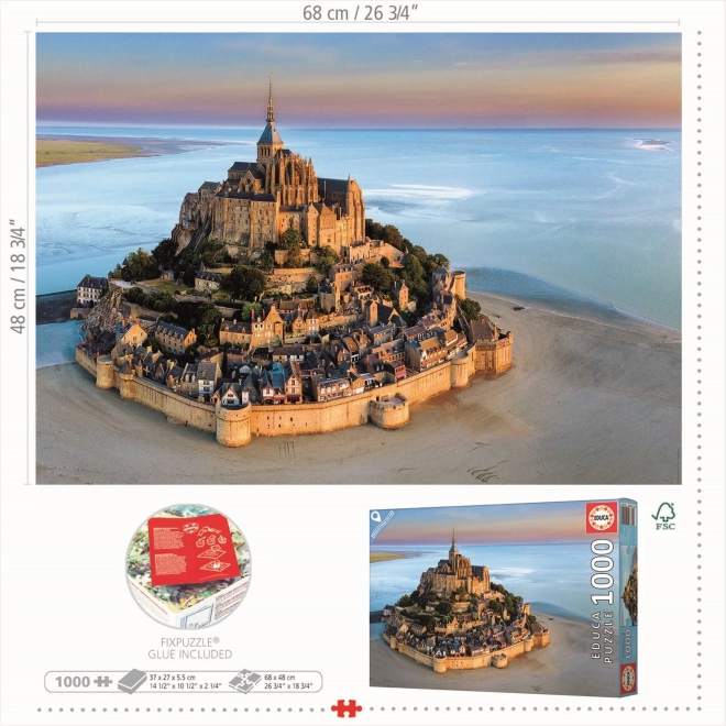Puzzle Mont Saint Michel z powietrza 1000 kawałków