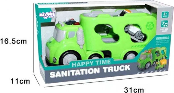 Woopie zielona laweta City Truck z efektami dźwiękowymi i świetlnymi