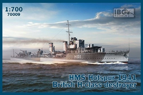 Plastikowy model statku HMS Hotspur 1941 Brytyjski niszczyciel klasy H