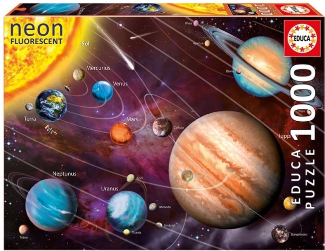 Puzzle 1000 elementów Neonowy układ słoneczny