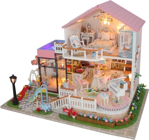 miniatura domku urocza willa z oświetleniem LED