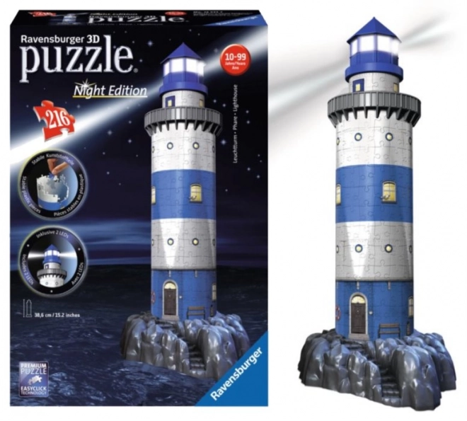Ravensburger świecąca 3D układanka latarnia morska edycja nocna 216 elementów