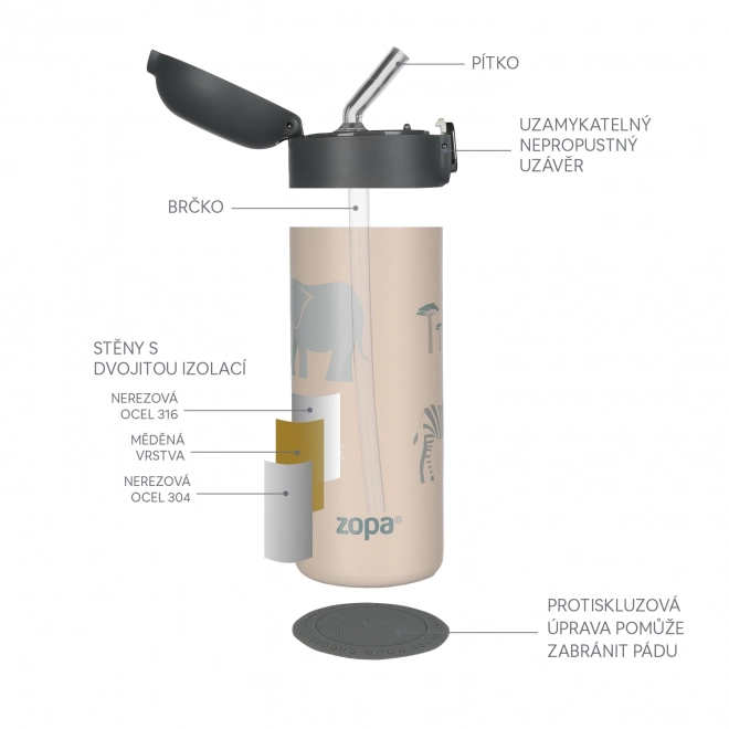 Termos na płyny ze słomką 400 ml, Góry