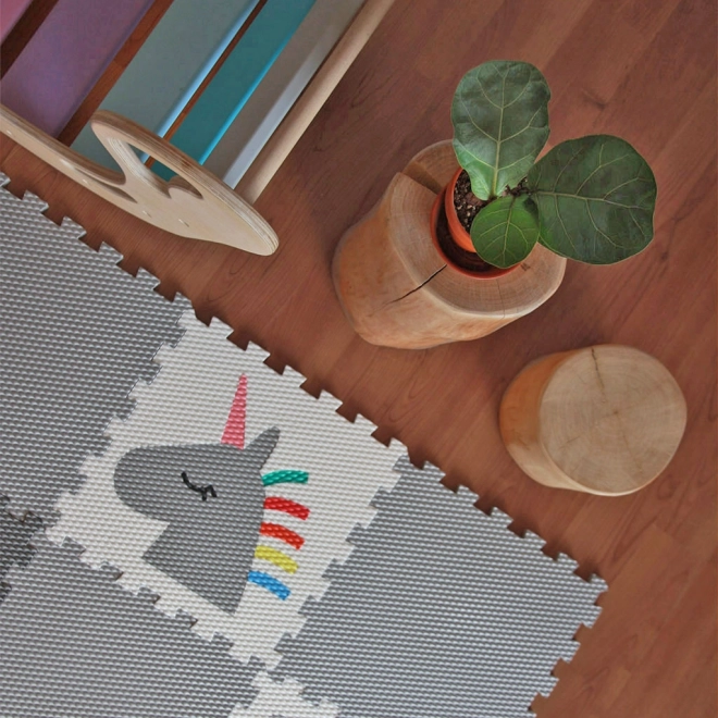 Minideckfloor podłoga 12 elementów - owieczka, lama, jednorożec, tęcza