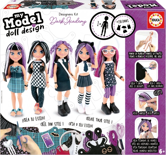 EDUCA Kreatywna Zestaw My Model Doll Design: Mroczna Akademia