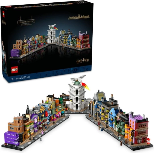 Miniaturowy model Magiczne sklepy na Ulicy Pokątnej od LEGO Harry Potter