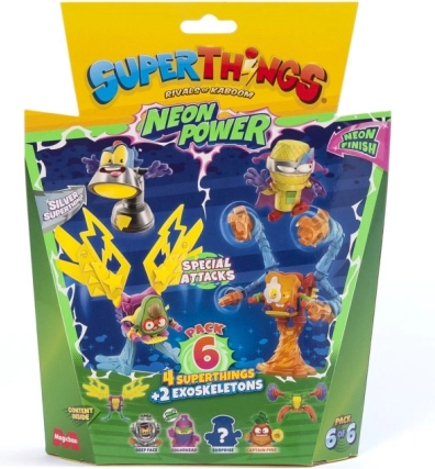 SuperThings Neon Power zestaw kolekcjonerski 6 figurek z egzoszkieletami