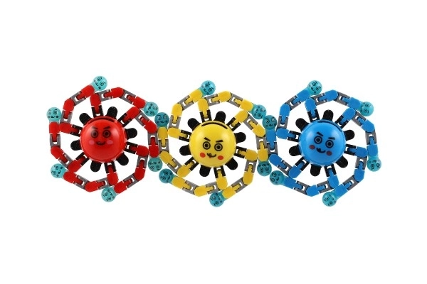 Żyroskop spinner mechaniczny plastikowy 7cm świecący w ciemności 3 kolory na karcie 12 sztuk w pudełku