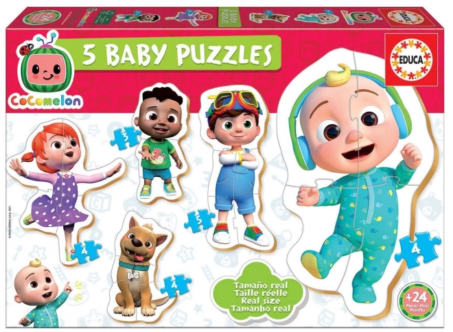 EDUCA Baby puzzle Cocomelon 5w1 (3-5 elementów)