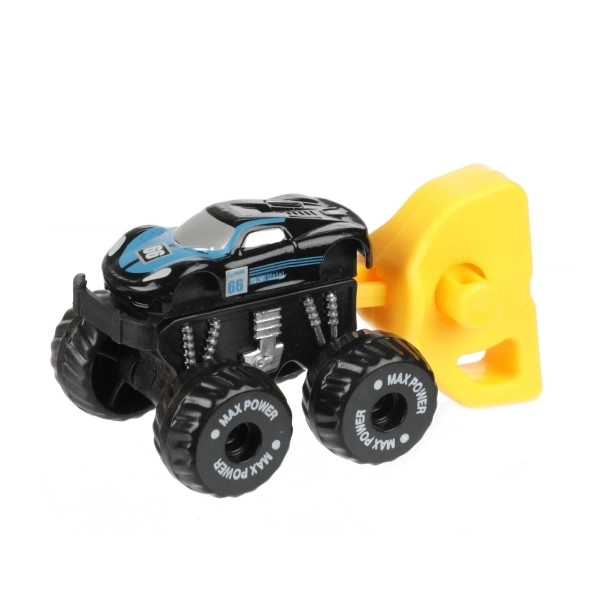 Samochodzik terenowy z rozrusznikiem plastik 4cm w plastikowym jajku 5x10cm 12szt w pudełku