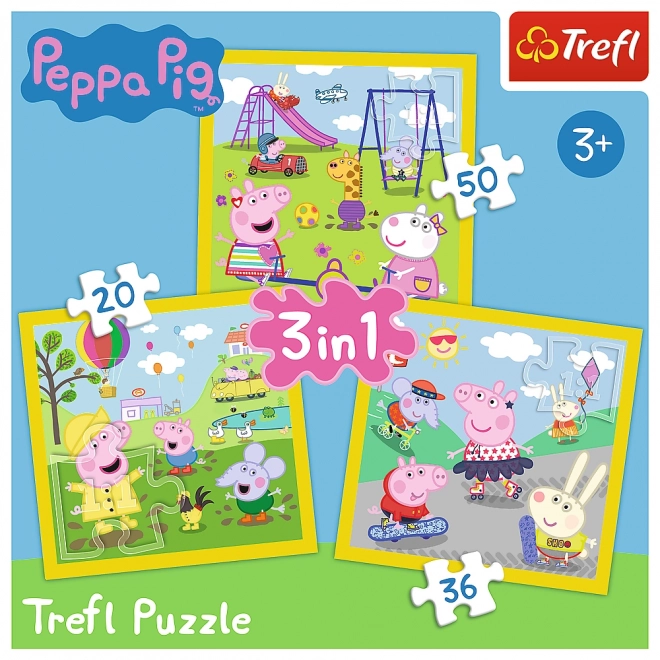 Puzzle 3w1 - Świnka Peppa