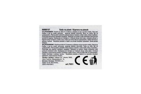 Zestaw do piasku 6 sztuk plastikowy samochód na wolnym biegu z dodatkami 2 kolory w siatce 16x13x21cm 12m+
