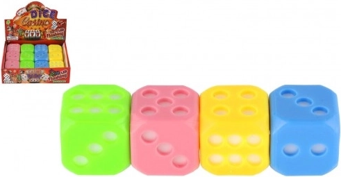 Świecąca silikonowa kostka TEDDIES 4 cm – migająca kostka LED (mix kolorów)