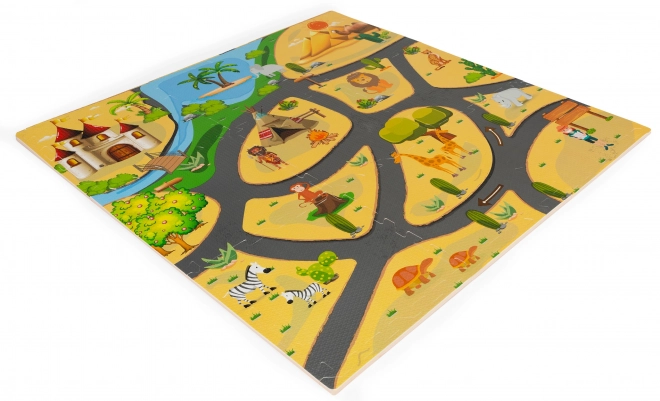 ECOTOYS Piankowe puzzle Safari z brzegiem