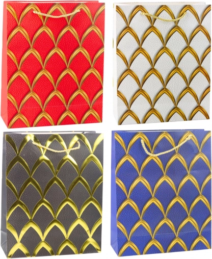 Torebka prezentowa ze złotymi zdobieniami 32 × 26 × 12 cm