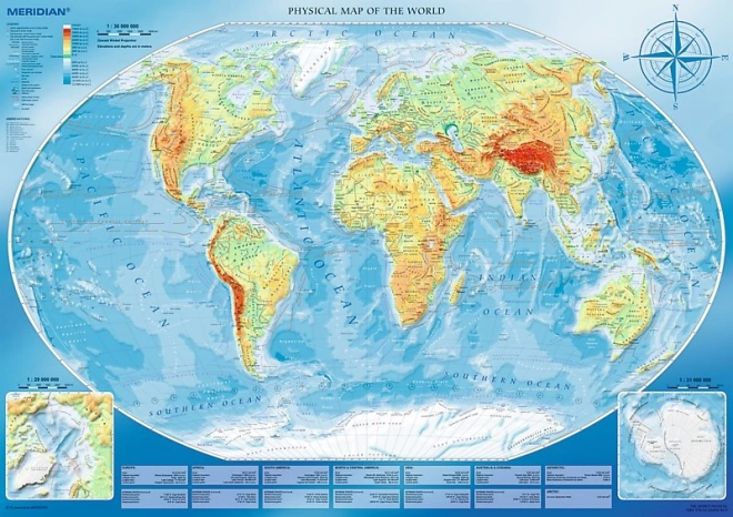 Puzzle 4000 sztuk – Duża fizyczna mapa świata