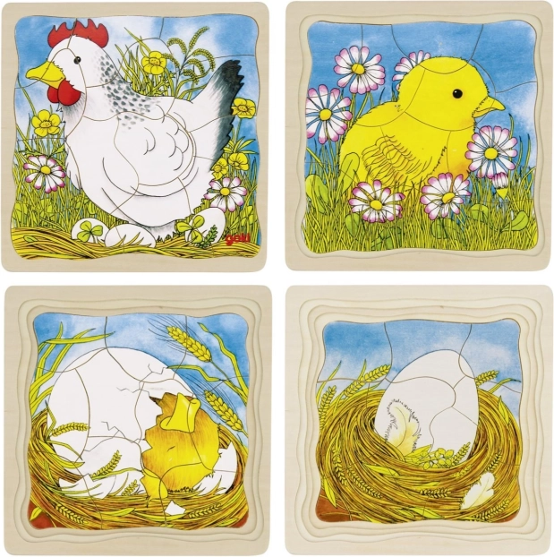 Drewniane puzzle rozwojowe Kura GOKI
