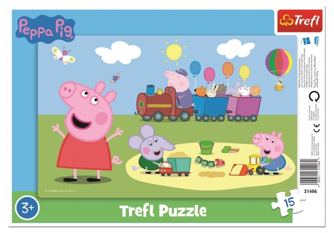 TREFL Puzzle Świnka Peppa: Wesoły pociąg 15 elementów