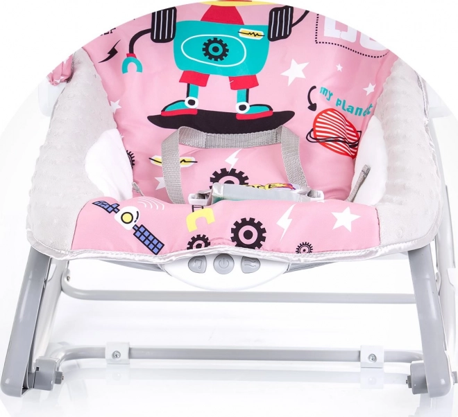 CHIPOLINO Leżaczek dla niemowląt wibrujący 2w1 Baby Spa Różowy
