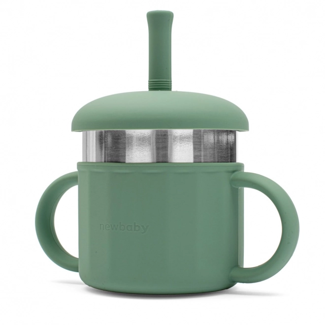 Silikonowy kubek 2w1 New Baby zielony