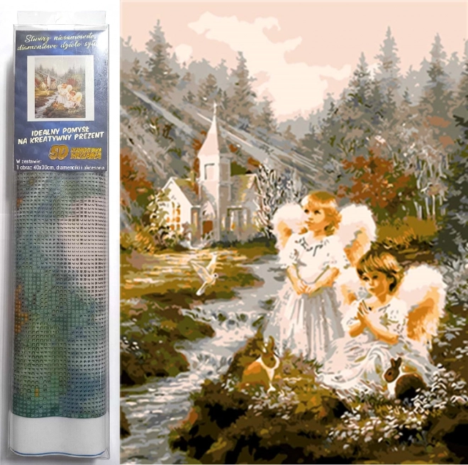 NORIMPEX Malowanie diamentowe Aniołki 30x40cm