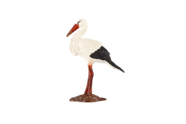 Bocian biały plastik w zootedzie 9cm w woreczku