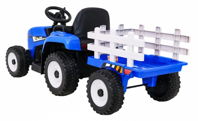 Dziecięcy traktor z przyczepą niebieski
