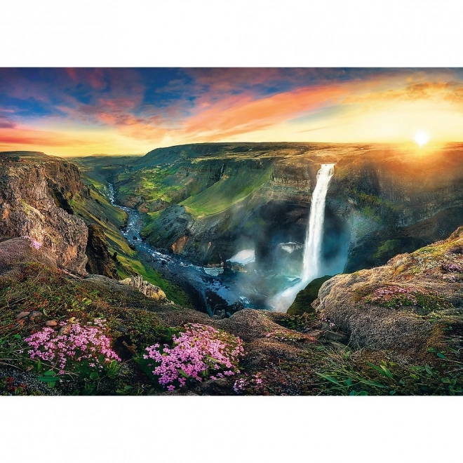 Puzzle 2000 kawałków Wodospad Haifoss, Islandia