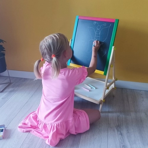 Drewniana dwustronna tablica dla dzieci