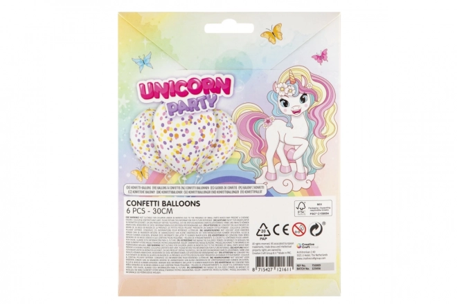 Balony konfetti 30 cm 6 szt.