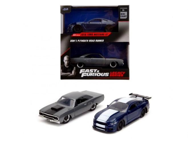 Zestaw 2 modele samochodów Ford Mustang GT350 i Plymouth Road Runner z serii Szybcy i Wściekli