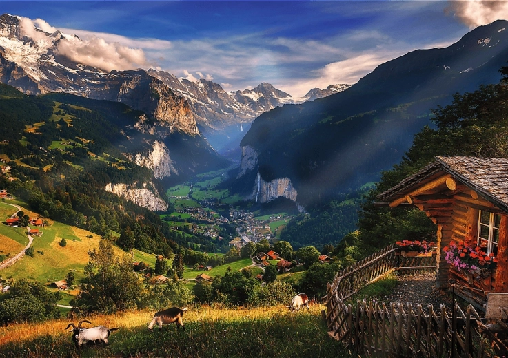 Zachwycający alpejski krajobraz Lauterbrunnen