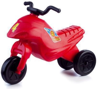 Jeździk SUPER BIKE czerwony, 3 koła, wysokość 44 cm