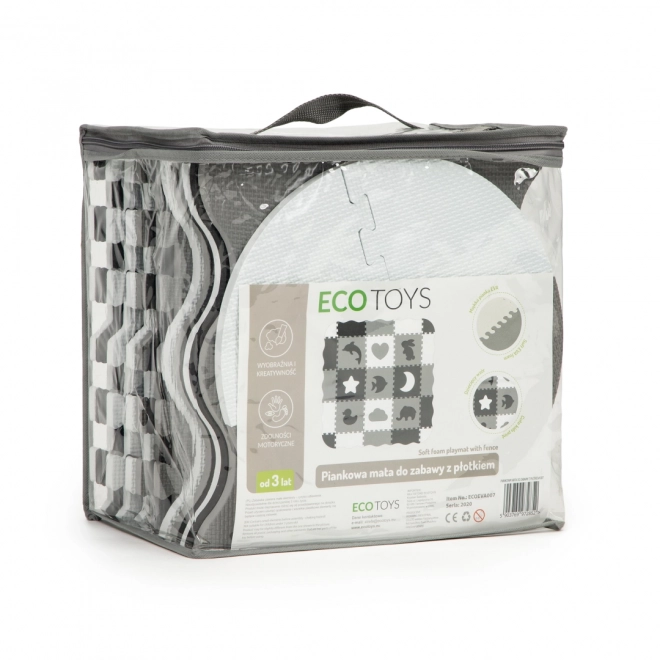 ECOTOYS Puzzle piankowe Zwierzęta i kształty czarno-białe SX z brzegiem