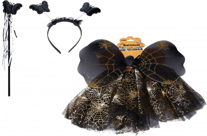 Karnawałowy zestaw motyl – czarny