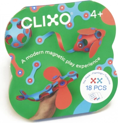 Magnetyczne cegiełki Clixo Itsy, różowe i turkusowe