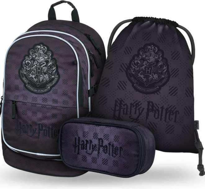 Zestaw szkolny BAAGL HARRY POTTER Hogwart czarny – plecak, piórnik i worek