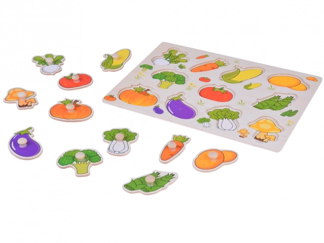 Edukacyjne drewniane puzzle warzywa match 11ele ZA5258