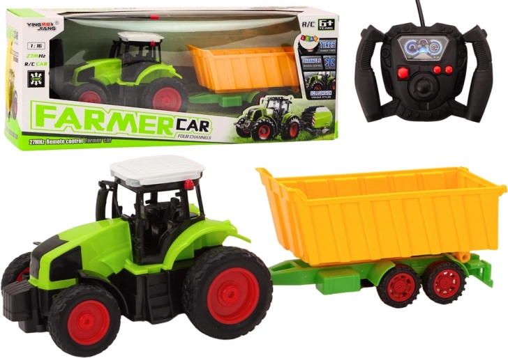 RC traktor z przyczepą 1:16, zielony