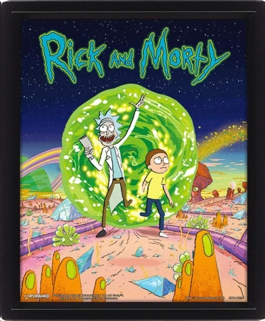 3D obraz w ramie Rick and Morty Portal