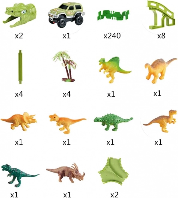 Elastyczny tor samochodowy z dinozaurami 240szt